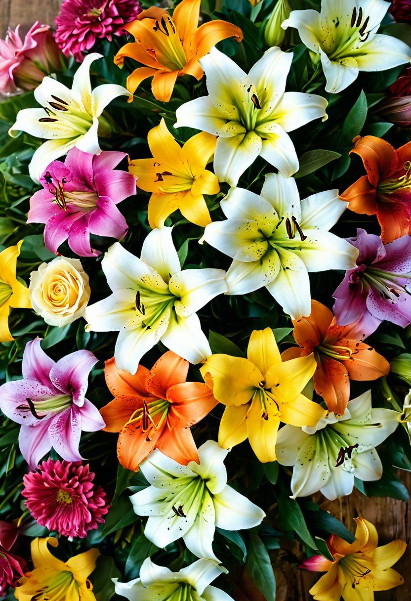 A beautifully arranged selection of vibrant flower bouquets, each representing different emotions and occasions, such as joy, sympathy, and celebration. Include a cozy, rustic background with soft lighting to evoke warmth and intimacy. The flowers should be diverse, showcasing various colors, types, and styles like wildflowers, roses, and lilies. Incorporate small gift tags with written sentiments for personalization. super-realistic. vibrant colors. soft focus.